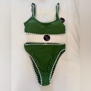 Vici Green Bikini with White Detailing